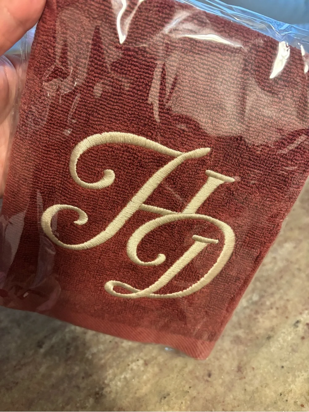Hilary Duff the lucky me tour VIP Monogrammed Red Plush Towel